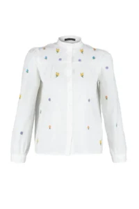 TRENDYOLMİLLA Ecru Çiçek Embroidered Oversized Weaving Shirt - Image 11