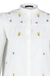 TRENDYOLMİLLA Ecru Çiçek Embroidered Oversized Weaving Shirt - Image 12