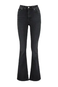 TRENDYOLMİLLA More Sustainable Black High Waist Middle Flexible Flare flared leg jeans - Image 10