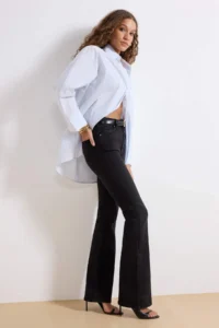 TRENDYOLMİLLA More Sustainable Black High Waist Middle Flexible Flare flared leg jeans - Image 2