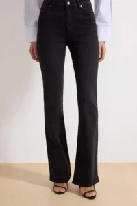 TRENDYOLMİLLA More Sustainable Black High Waist Middle Flexible Flare flared leg jeans - Image 3
