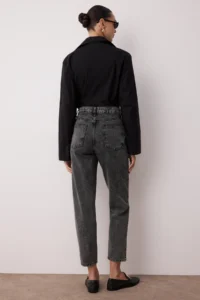 TRENDYOLMİLLA Black High Waist Mom 100% Cotton Non-Stretch jeans - Image 4
