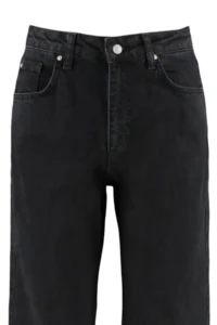 TRENDYOLMİLLA Black High Waist Wide Leg Smoke Wide Leg 100% Cotton Non-Stretch jeans - Image 10