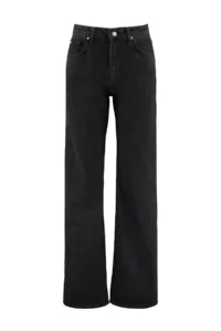 TRENDYOLMİLLA Black High Waist Wide Leg Smoke Wide Leg 100% Cotton Non-Stretch jeans - Image 9
