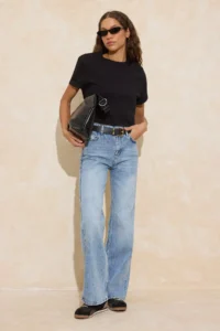 TRENDYOLMİLLA Mavi*002 High Waist Wide Leg Wide Leg 100% Cotton Non-Stretch jeans - Image 2
