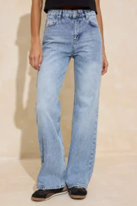TRENDYOLMİLLA Mavi*002 High Waist Wide Leg Wide Leg 100% Cotton Non-Stretch jeans - Image 3