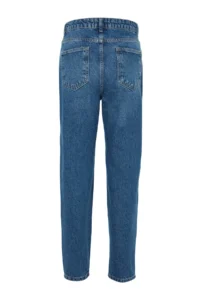TRENDYOLMİLLA Light Blue High Waist Mom 100% Cotton Non-Stretch jeans - Image 13