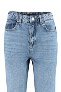 TRENDYOLMİLLA Mavi High Waist Plain Kesim Straight 100% Cotton Non-Stretch jeans - Image 9