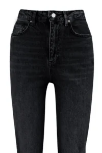 TRENDYOLMİLLA Black High Waist Less Flexible Mom Cut Hem jeans - Image 10