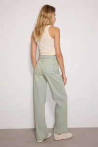 TRENDYOLMİLLA Mavi Soluk Efekt Vintage High Waist Wide Leg Wide Leg 100% Cotton Non-Stretch jeans - Image 4