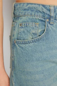 TRENDYOLMİLLA Mavi Soluk Efekt Vintage High Waist Wide Leg Wide Leg 100% Cotton Non-Stretch jeans - Image 9