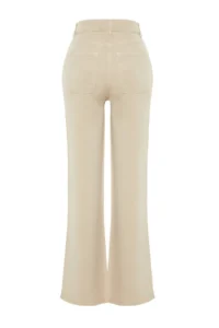 TRENDYOLMİLLA More Sustainable Beige 100% Tencel™ Low Waist Wide Leg jeans - Image 8