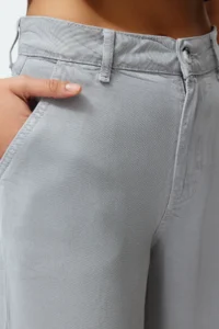 TRENDYOLMİLLA More Sustainable Gray 100% Tencel™ Low Waist Wide Leg jeans - Image 3