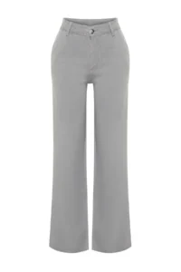TRENDYOLMİLLA More Sustainable Gray 100% Tencel™ Low Waist Wide Leg jeans - Image 7