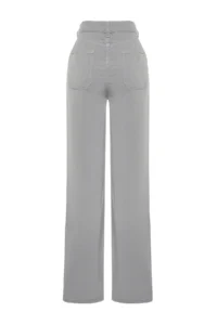 TRENDYOLMİLLA More Sustainable Gray 100% Tencel™ Low Waist Wide Leg jeans - Image 8