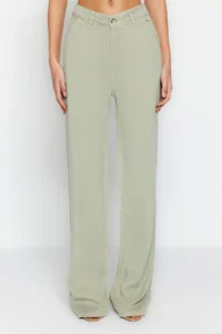 TRENDYOLMİLLA More Sustainable Mint 100% Tencel™ Low Waist Wide Leg jeans - Image 4