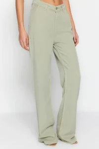 TRENDYOLMİLLA More Sustainable Mint 100% Tencel™ Low Waist Wide Leg jeans - Image 5