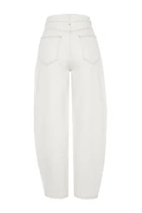 TRENDYOLMİLLA White High Waist barrel 100% Cotton Non-Stretch jeans - Image 12