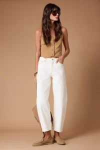 TRENDYOLMİLLA White High Waist barrel 100% Cotton Non-Stretch jeans - Image 2