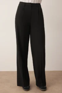 TRENDYOLMİLLA Black Palazzo Pants/Extra Wide Leg Weaving Dress Pants - Image 3