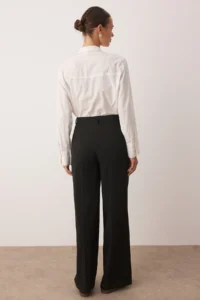 TRENDYOLMİLLA Black Palazzo Pants/Extra Wide Leg Weaving Dress Pants - Image 4