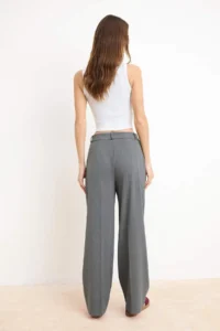 TRENDYOLMİLLA Anthracite Palazzo Pants/Extra Wide Leg Weaving Dress Pants  Palazzo Pants - Image 4