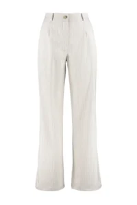 TRENDYOLMİLLA Stone Wide Leg/Wide Leg Weaving Striped Pants - Image 8