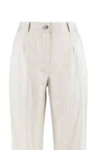 TRENDYOLMİLLA Stone Wide Leg/Wide Leg Weaving Striped Pants - Image 9