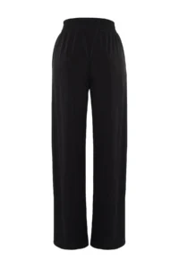 TRENDYOLMİLLA Black Wide Leg/Rahat Kesim High Waist Flexible Knitting Pants - Image 8
