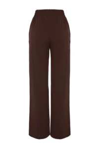 TRENDYOLMİLLA Brown Wide Leg/Rahat Kesim High Waist Flexible Pants - Image 7
