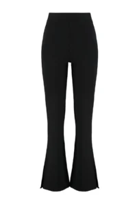 TRENDYOLMİLLA Black Side slit Flare/flared leg High Waist Knitting Pants - Image 6