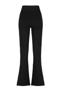 TRENDYOLMİLLA Black Side slit Flare/flared leg High Waist Knitting Pants - Image 8
