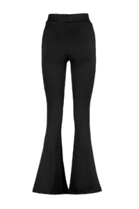 TRENDYOLMİLLA Black Ribbed Flare/flared leg High Waist Flexible Knitting Leggings Pants - Image 8