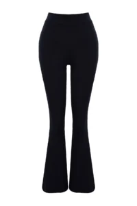 TRENDYOLMİLLA Navy Blue Ribbed Flare/flared leg High Waist Flexible Knitting Leggings Pants - Image 6