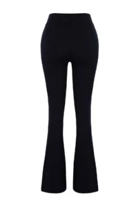 TRENDYOLMİLLA Navy Blue Ribbed Flare/flared leg High Waist Flexible Knitting Leggings Pants - Image 7