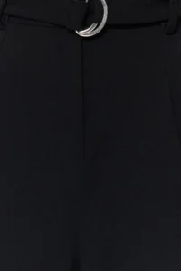 TRENDYOLMİLLA Black Arched Wideleg/Wide Leg Regular Waist smart Crepe Material Knitting Pants - Image 4