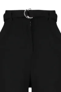 TRENDYOLMİLLA Black Arched Wideleg/Wide Leg Regular Waist smart Crepe Material Knitting Pants - Image 7