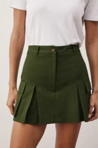 TRENDYOLMiLLA Khaki Cargo with pocket Weaving Skirt Look Shorts - Image 3