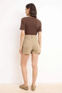 TRENDYOLMiLLA Beige slit Mini denim Shorts Skirt - Image 4