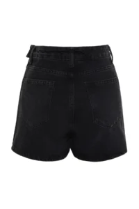 TRENDYOLMiLLA Black slit denim Shorts Skirt - Image 8