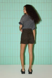 TRENDYOLMiLLA Multicolored Leopard Patterned slit Brown denim Shorts Skirt - Image 8
