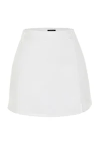 TRENDYOLMiLLA White slit denim Shorts Skirt - Image 10