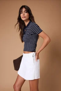TRENDYOLMiLLA White slit denim Shorts Skirt - Image 2