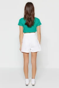TRENDYOLMiLLA White slit denim Shorts Skirt - Image 9