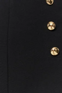 TRENDYOLMiLLA Black Gold Button Detailed High Waist interlock smart Knitting Shorts - Image 5