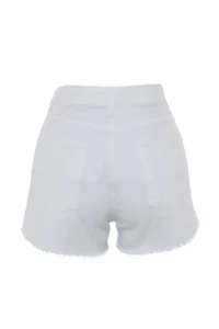 TRENDYOLMiLLA White Ripped Regular Waist Mini denim Shorts - Image 11