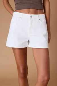 TRENDYOLMiLLA White High Waist Mini denim Shorts - Image 3