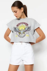 TRENDYOLMiLLA White High Waist Mini denim Shorts - Image 5