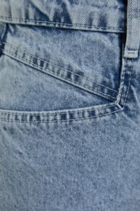 TRENDYOLMiLLA Light Blue More Sustainable Tasseled High Waist Mini Denim Shorts - Image 7