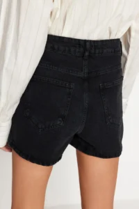 TRENDYOLMiLLA Black More Sustainable Mini denim Shorts Skirt - Image 5